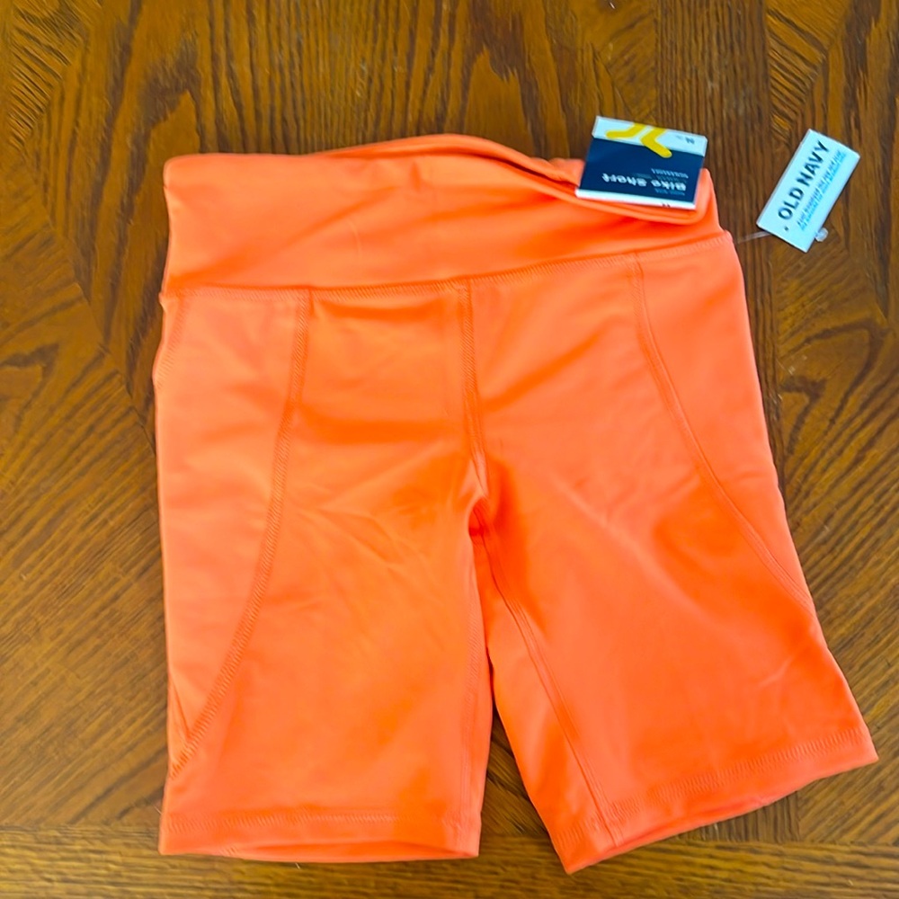 NWT OLD NAVY biker shorts orange